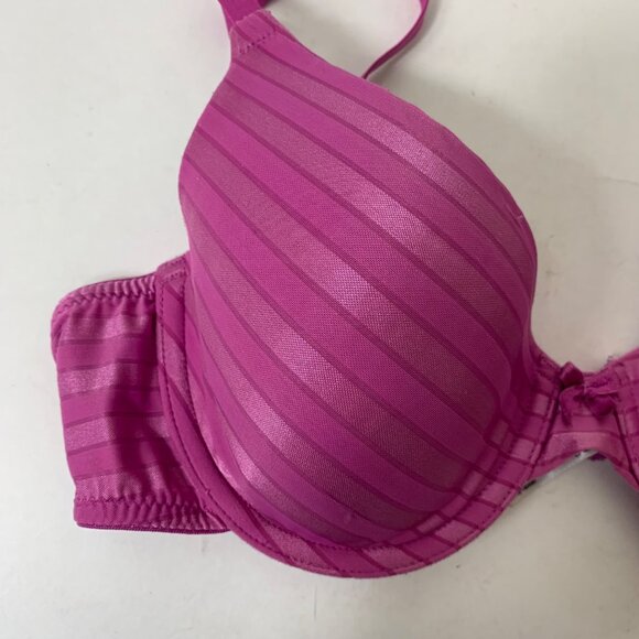 Maidenform Pink Striped One Fab Fit T-Shirt Shaping Underwire Bra Size 34C - Picture 5 of 6